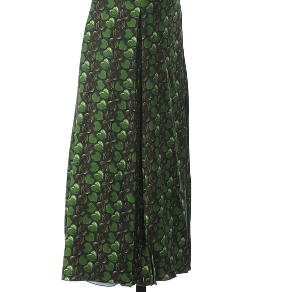 Prada Green Heart Print Knee-Length Dress - Picture 3 of 4